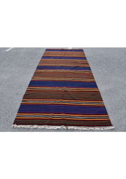 Eskitme Halı, Türk Halısı, Halı, 150 x 339 cm Mavi Halı, El Dokuma Salon Halı, Bohemsı Büyük Halı, 73