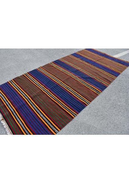 Eskitme Halı, Türk Halısı, Halı, 150 x 339 cm Mavi Halı, El Dokuma Salon Halı, Bohemsı Büyük Halı, 73