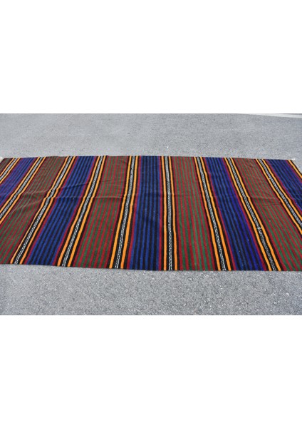 Eskitme Halı, Türk Halısı, Halı, 150 x 339 cm Mavi Halı, El Dokuma Salon Halı, Bohemsı Büyük Halı, 73