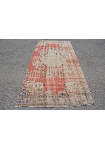 Eskitme Halı, Türk Halısı, Halı, 136 x 287 cm Kırmızı Halı, Anadolusı Oturma Odası Halı, 7527