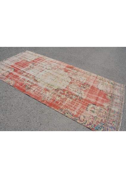 Eskitme Halı, Türk Halısı, Halı, 136 x 287 cm Kırmızı Halı, Anadolusı Oturma Odası Halı, 7527