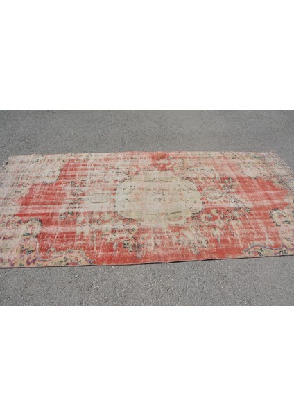 Eskitme Halı, Türk Halısı, Halı, 136 x 287 cm Kırmızı Halı, Anadolusı Oturma Odası Halı, 7527