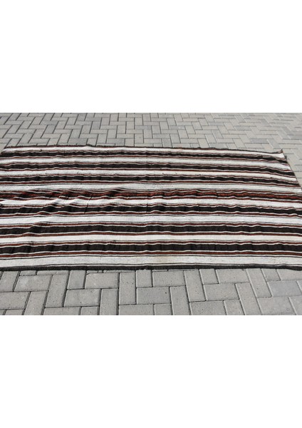 Türk Kilim, Eskitme Kilim, Large Kilim, 278 x 140 cm Siyah Kilim, El Dokuma Kilim, Salonsı Kilim, 109