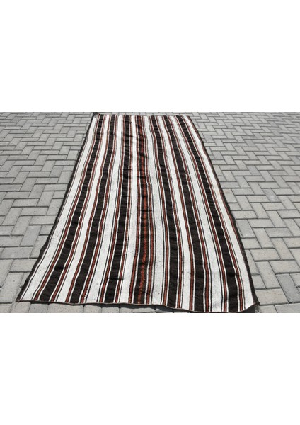 Türk Kilim, Eskitme Kilim, Large Kilim, 278 x 140 cm Siyah Kilim, El Dokuma Kilim, Salonsı Kilim, 109