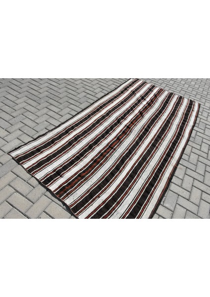 Türk Kilim, Eskitme Kilim, Large Kilim, 278 x 140 cm Siyah Kilim, El Dokuma Kilim, Salonsı Kilim, 109