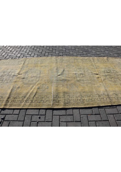 Türk Halısı, Eskitme Halı, Halı, 148 x 352 cm Sarı Halı, Yün Yer Halı, El Yapımı Yer Halı, 8609 fiyatları