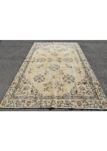 Eskitme Halı, Türk Halısı, Halı, 207 x 303 cm Bej Halı, El Dokuma Yer Halı, Büyük Halı, 5089