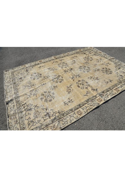 Eskitme Halı, Türk Halısı, Halı, 207 x 303 cm Bej Halı, El Dokuma Yer Halı, Büyük Halı, 5089