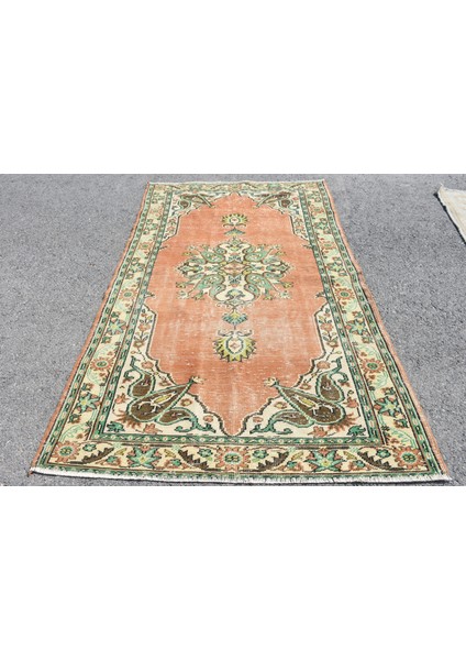Eskitme Halı, Türk Halısı, Halı, 153 x 241 cm Turuncu Halı, Yün Banyo Halı, Alan Halı, 9785
