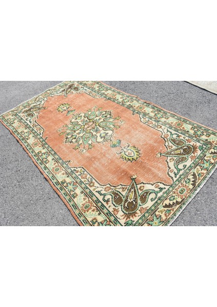 Eskitme Halı, Türk Halısı, Halı, 153 x 241 cm Turuncu Halı, Yün Banyo Halı, Alan Halı, 9785
