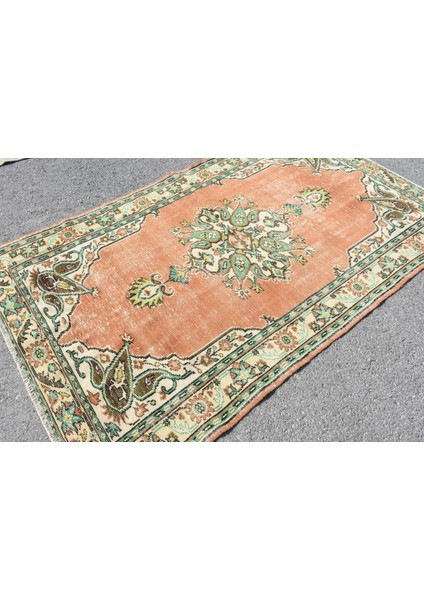Eskitme Halı, Türk Halısı, Halı, 153 x 241 cm Turuncu Halı, Yün Banyo Halı, Alan Halı, 9785