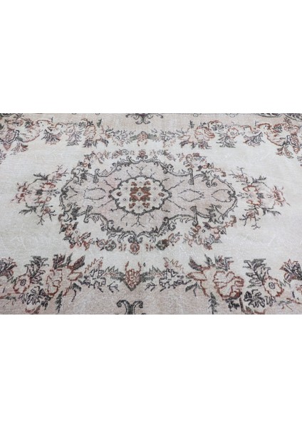 Türk Halısı, Eskitme Halı, Halı, 202 x 319 cm Bej Halı, El Yapımı Oturma Odası Halı, 8937