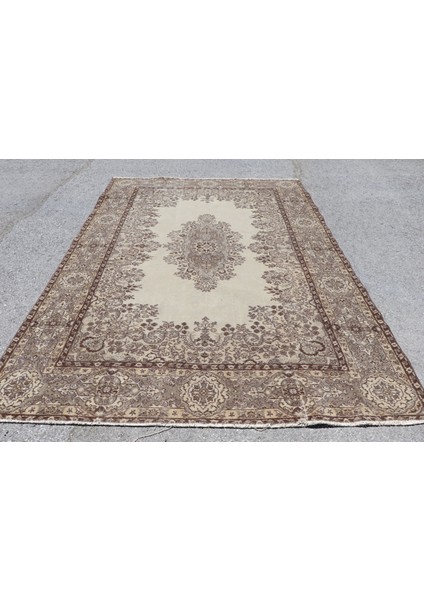 Eskitme Halı, Türk Halısı, Halı, 206 x 293 cm Kahverengi Halı, Yün Oturma Odası Halı, 3859