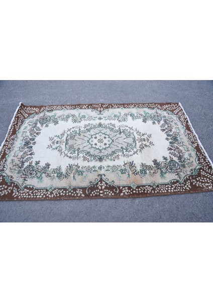 Eskitme Halı, Türk Halısı, Halı, 122 x 207 cm Kahverengi Halı, Organik Alan Halı, 6149