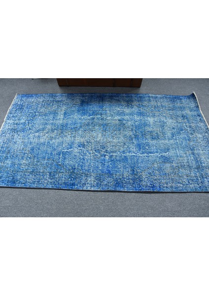 Türk Halısı, Eskitme Halı, Halı, 111 x 205 cm Mavi Halı, El Yapımı Alan Halı, Ofice Banyo Halı, 12018 modelleri