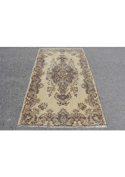 Eskitme Halı, Türk Halısı, Halı, 118 x 203 cm Bej Halı, Bahçe Banyo Halı, Anadolusı Banyo Halı, 7250