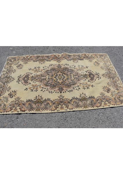 Eskitme Halı, Türk Halısı, Halı, 118 x 203 cm Bej Halı, Bahçe Banyo Halı, Anadolusı Banyo Halı, 7250