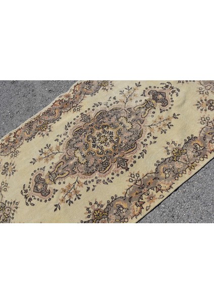 Eskitme Halı, Türk Halısı, Halı, 118 x 203 cm Bej Halı, Bahçe Banyo Halı, Anadolusı Banyo Halı, 7250