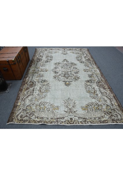 Eskitme Halı, Türk Halısı, Halı, 188 x 288 cm Bej Halı, Ofice Yer Halı, Organik Oturma Odası Halı, 12