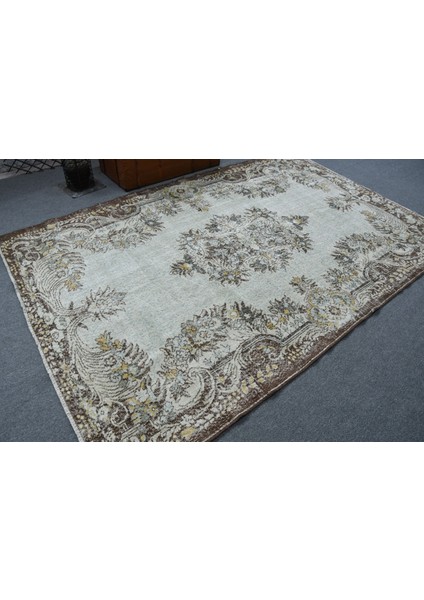 Eskitme Halı, Türk Halısı, Halı, 188 x 288 cm Bej Halı, Ofice Yer Halı, Organik Oturma Odası Halı, 12