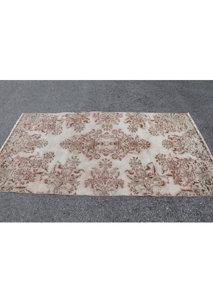 Eskitme Halı, Türk Halısı, Halı, 134 x 247 cm Bej Halı, Bahçe Banyo Halı, Ofice Banyo Halı, 2359