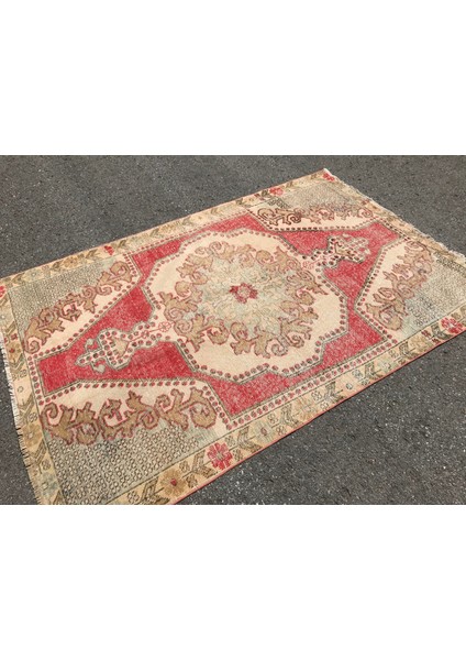 Eskitme Halı, Türk Halısı, Halı, 139 x 208 cm Pempe Halı, El Dokuma Banyo Halı, El Yapımı Alan Halı,