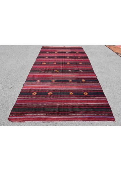 Eskitme Halı, Türk Halısı, Halı, 166 x 328 cm Kırmızı Halı, Yün Oturma Odası Halı, 7490