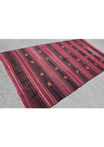 Eskitme Halı, Türk Halısı, Halı, 166 x 328 cm Kırmızı Halı, Yün Oturma Odası Halı, 7490