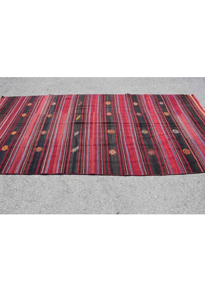 Eskitme Halı, Türk Halısı, Halı, 166 x 328 cm Kırmızı Halı, Yün Oturma Odası Halı, 7490