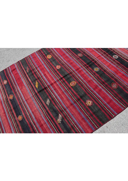Eskitme Halı, Türk Halısı, Halı, 166 x 328 cm Kırmızı Halı, Yün Oturma Odası Halı, 7490