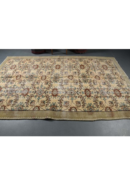 Eskitme Halı, Türk Halısı, Halı, 189 x 297 cm Bej Halı, Dekoratif Yer Halı, Ofice Yer Halı, 9339