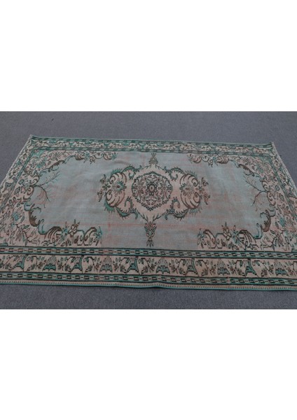 Türk Halısı, Eskitme Halı, Halı, 149 x 229 cm Yeşil Halı, Dekoratif Banyo Halı, Yün Alan Halı, 8653 modelleri