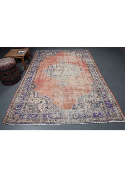 Türk Halısı, Eskitme Halı, Halı, 187 x 276 cm Kırmızı Halı, Bohemsı Salon Halı, Yer Halı, 9346