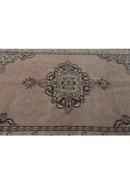 Türk Halısı, Eskitme Halı, Halı, 179 x 278 cm Kahverengi Halı, Organik Yer Halı, Dekoratif Yer Halı,