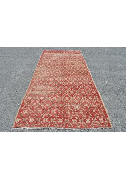 Türk Halısı, Eskitme Halı, Halı, 147 x 301 cm Kırmızı Halı, Dekoratif Salon Halı, 5212