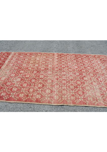 Türk Halısı, Eskitme Halı, Halı, 147 x 301 cm Kırmızı Halı, Dekoratif Salon Halı, 5212