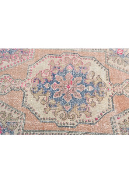 Türk Halısı, Eskitme Halı, Halı, 131 x 217 cm Turuncu Halı, Banyo Halı, El Yapımı Alan Halı, 10971