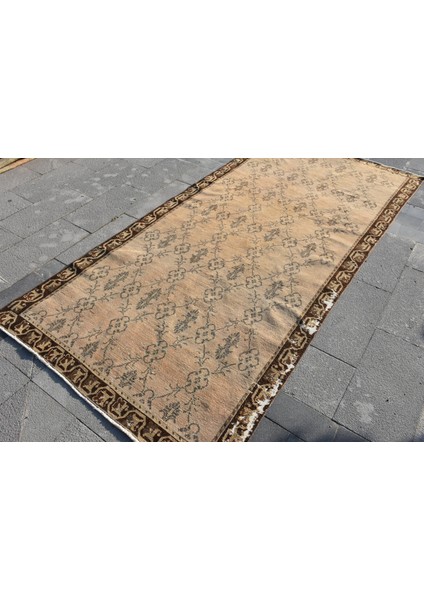 Eskitme Halı, Türk Halısı, Halı, 140 x 300 cm Bej Halı, Yün Oturma Odası Halı, Kabilesı Yer Halı, 419