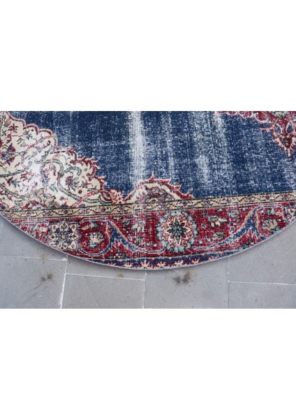 Eskitme Halı, Türk Halısı, Halı, 186 x 186 cm Mavi Halı, El Yapımı Alan Halı, Bohemsı Alan Halı, 5017 fiyatları