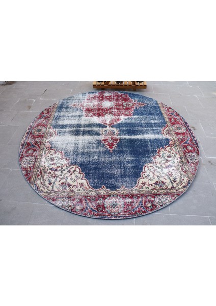 Eskitme Halı, Türk Halısı, Halı, 186 x 186 cm Mavi Halı, El Yapımı Alan Halı, Bohemsı Alan Halı, 5017 fırsatları