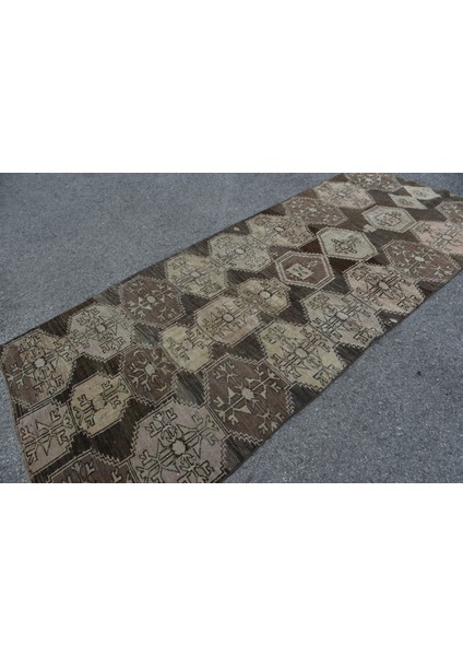 Eskitme Halı, Türk Halısı, Halı, 125 x 308 cm Kahverengi Halı, Büyük Halı, Dekoratif Oturma Odası Hal fiyatları