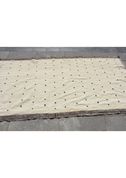 Eskitme Kilim, Türk Kilim, Area Kilim, 131 x 243 cm Beyaz Kilim, Kabile Kilim, Banyosı Kilim, 5739