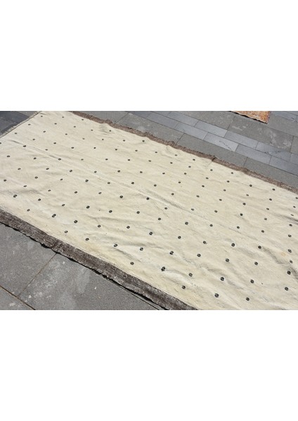 Eskitme Kilim, Türk Kilim, Area Kilim, 131 x 243 cm Beyaz Kilim, Kabile Kilim, Banyosı Kilim, 5739