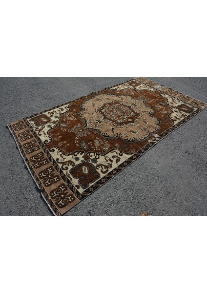 Eskitme Halı, Türk Halısı, Halı, 151 x 291 cm Kahverengi Halı, El Yapımı Oturma Odası Halı, 8815