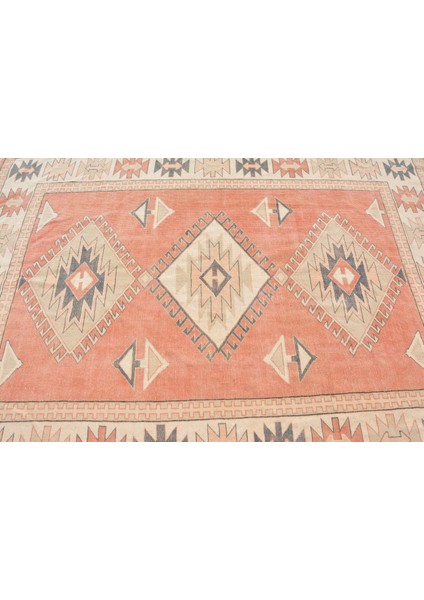 Eskitme Halı, Türk Halısı, Halı, 172 x 234 cm Kırmızı Halı, Yün Salon Halı, Bohemsı Oturma Odası Halı,