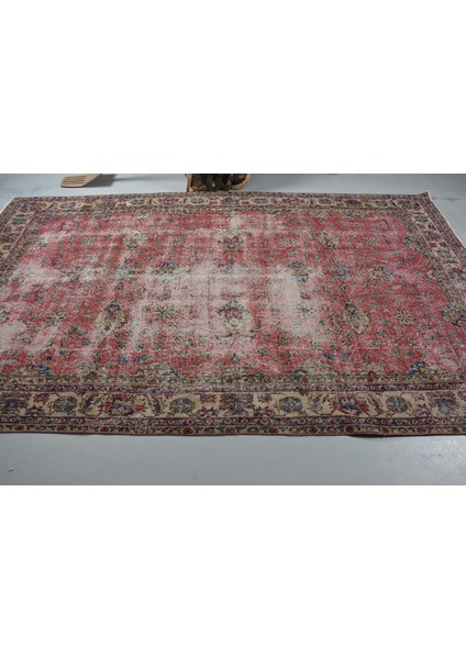 Türk Halısı, Eskitme Halı, Halı, 190 x 313 cm Kırmızı Halı, El Dokuma Büyük Halı, 12686