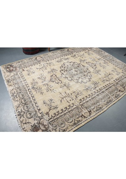 Türk Halısı, Eskitme Halı, Halı, 185 x 272 cm Bej Halı, Kabilesı Büyük Halı, Bahçe Yer Halı, 9226