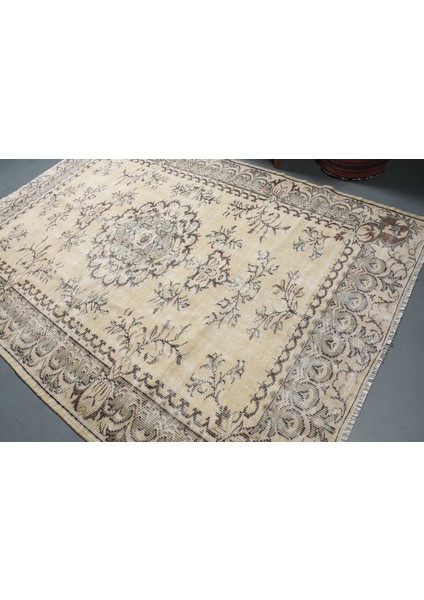 Türk Halısı, Eskitme Halı, Halı, 185 x 272 cm Bej Halı, Kabilesı Büyük Halı, Bahçe Yer Halı, 9226