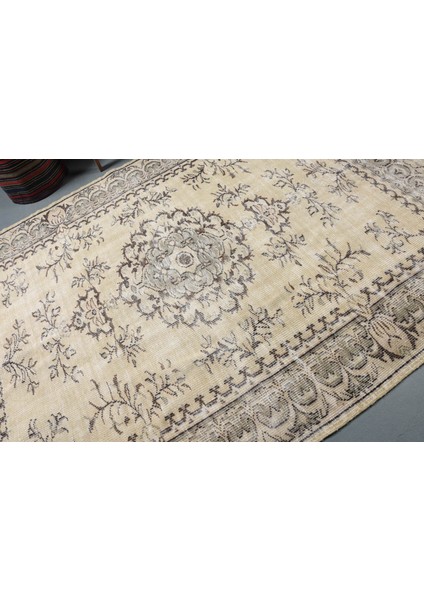 Türk Halısı, Eskitme Halı, Halı, 185 x 272 cm Bej Halı, Kabilesı Büyük Halı, Bahçe Yer Halı, 9226