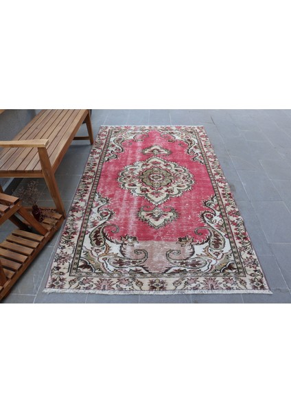 Eskitme Halı, Türk Halısı, Halı, 136 x 223 cm Kırmızı Halı, El Dokuma Banyo Halı, 2389